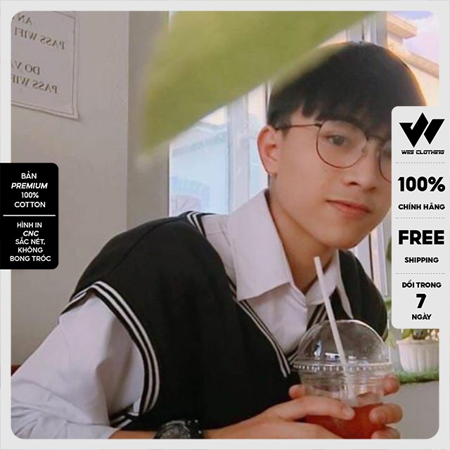 Áo gile unisex WIIS form rộng Basic len nam nữ oversize phong cách kiểu ulzzang