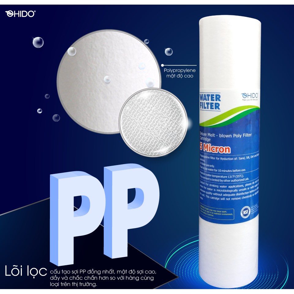 Lõi lọc PP 10" - Hàng chính hãng Ohido