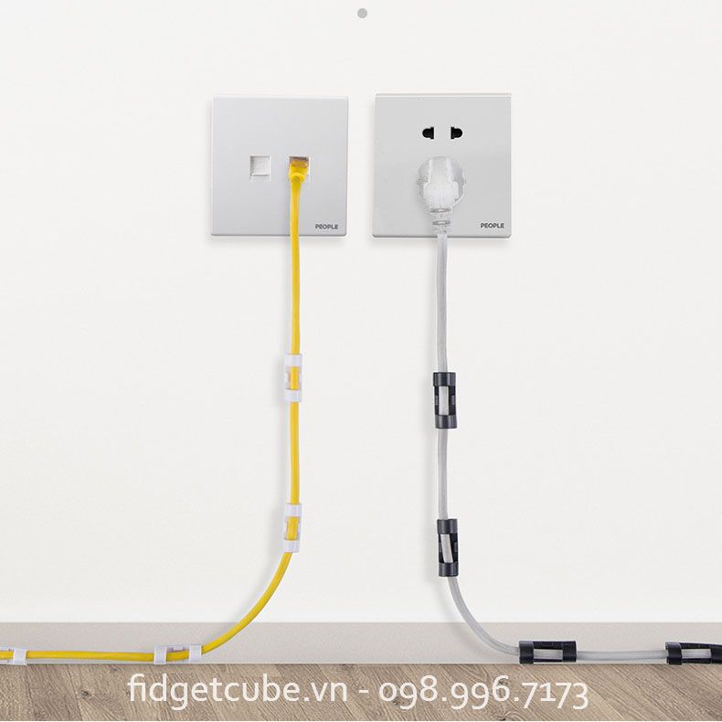 Bộ 20 Miếng Dán Tường Đi Dây Điện - Kẹp Cố Định Luồn Dây Điện