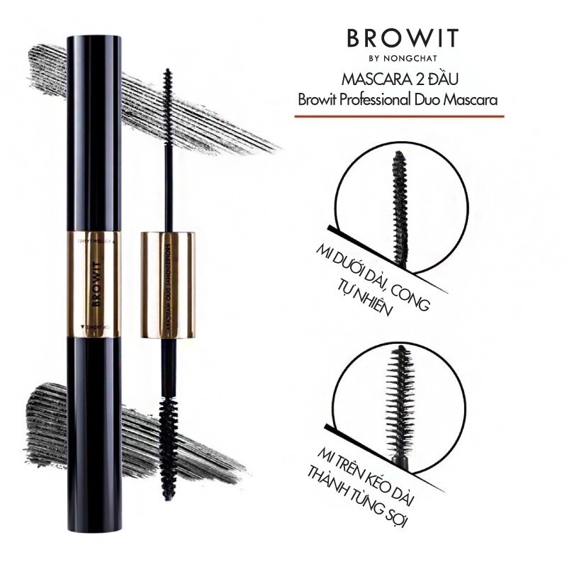 Mascara 2 đầu Browit NongChat Professional Duo Mascara 4 + 4G SEXY BLACK