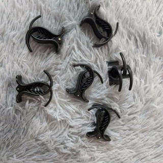 Lố 12 Kẹp tóc 3 răng nhám đen (nhựa mềm)