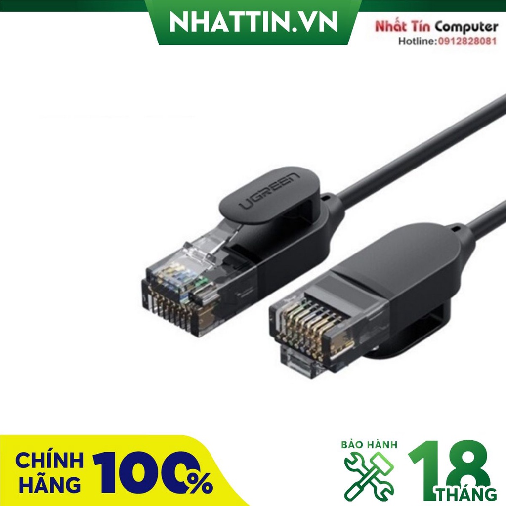 Cáp mạng đúc sẵn Slim Cat6a 10Gbps 500MHz dài 3m chính hãng Ugreen 70653 cao cấp