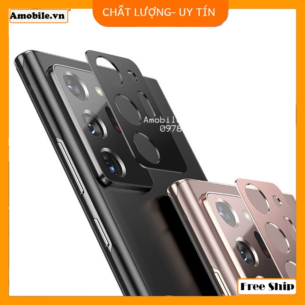 Dán camera Samsung Galaxy Note 20 Ultra khung kim loại bảo vệ an toàn camera sau 3 màu đen, bạc, vàng hồng