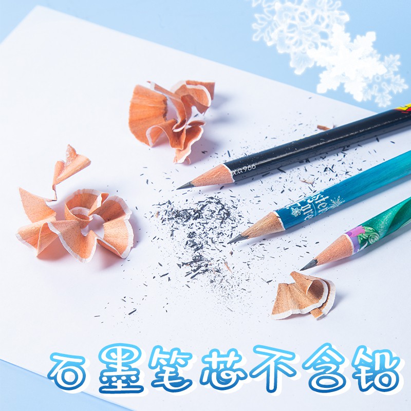 DISNEY Set 30 cây bút chì, hộp bút chì gỗ in hoạt hình, cây viết chì HB có tẩy cho bé