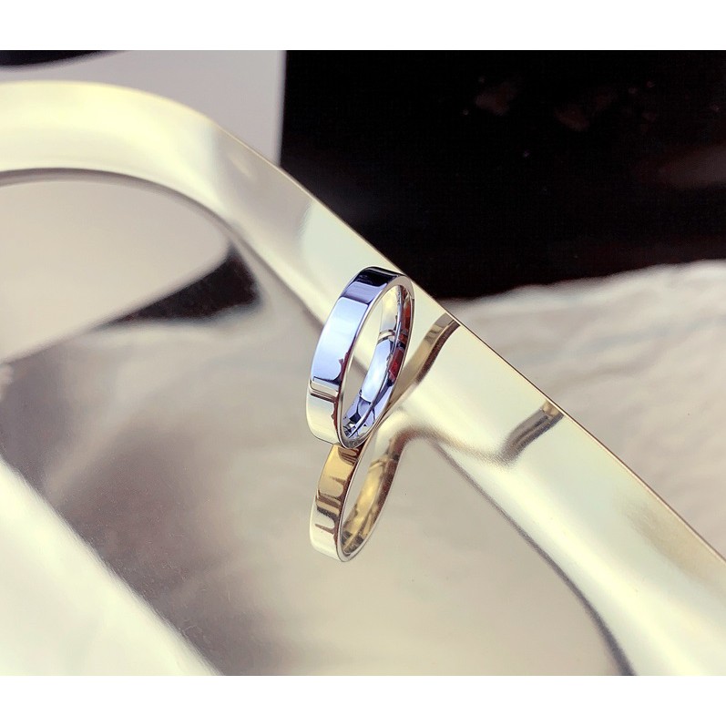 Nhẫn Nam Nữ Unisex Trơn Basic Plain Ring Kuu Studio Màu Bạc Đẹp Cao Cấp - Nhẫn Cá Tính Titan Không Gỉ - Plain Ring Nhỏ