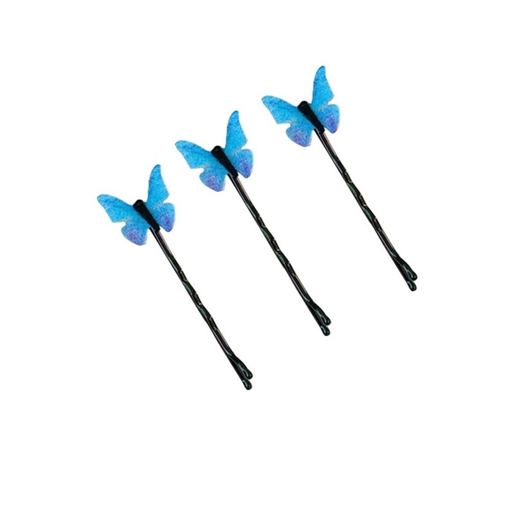 Kẹp Tóc Hình Bướm Xanh Cổ Điển Quyến Rũ Cho Nữ