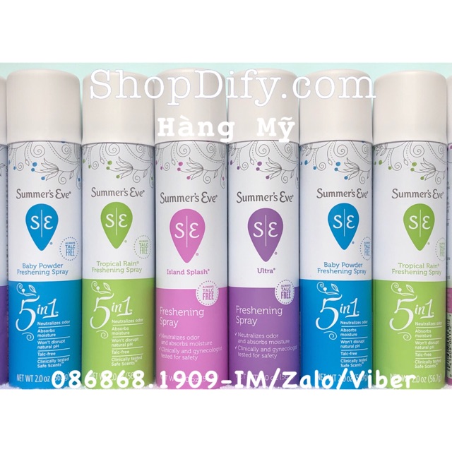 Xịt thơm kháng khuẩn, Nước hoa vùng kín Summer’s Eve 56.7g Xịt phụ khoa của Mỹ thơm mát, quyến rũ