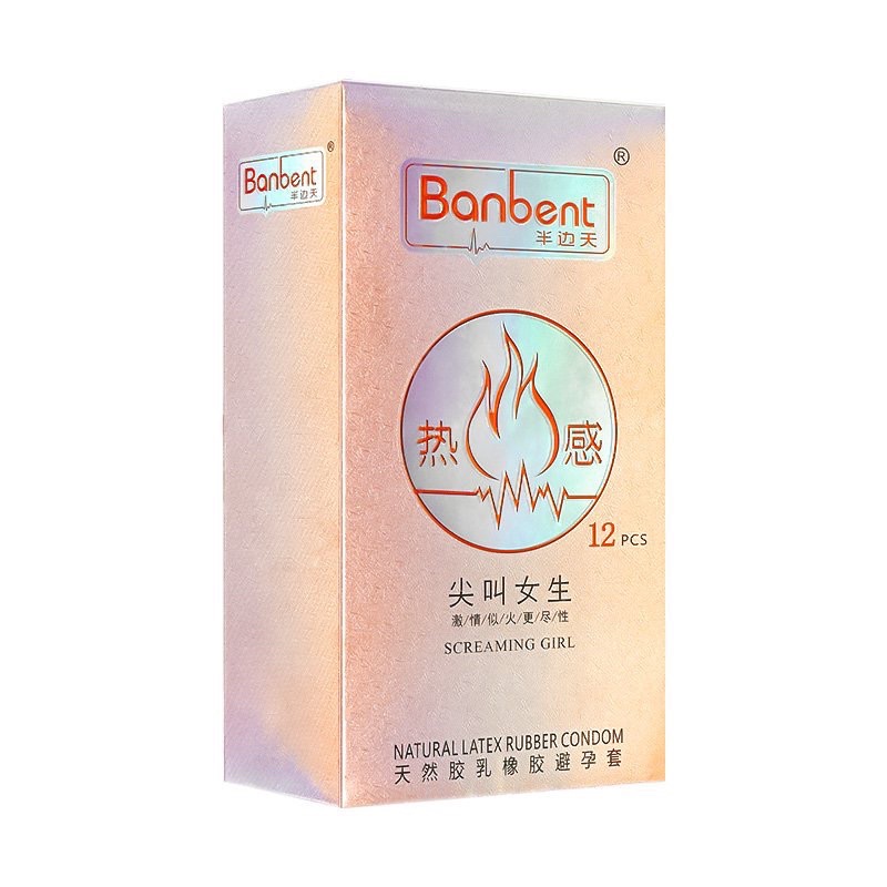 Bao cao su BANBENT Screaming girl 001, mỏng, nhiều gel, truyền nhiệt tốt, hương thơm Hộp 12 bcs