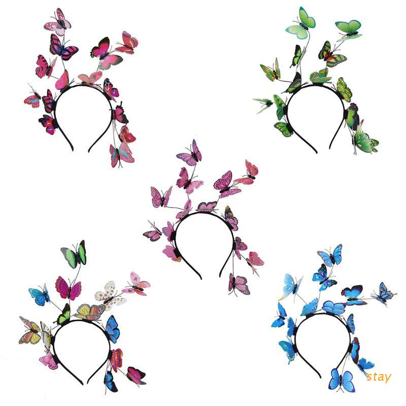Băng đô cài tóc hình cánh bướm nhiều màu sắc dành cho nữ