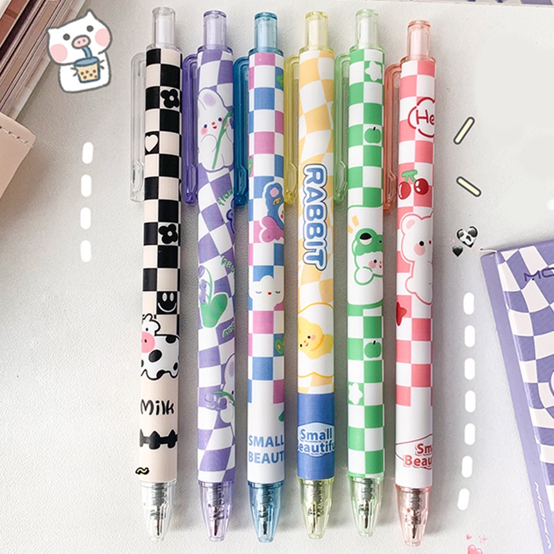 Set 6 Bút Bi Mực Đen Ngòi 0.5mm Có Thể Thu Gọn Tiện Dụng
