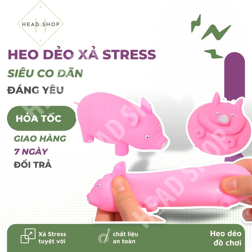 LỢN HỒNG BẰNG NHỰA DẺO XẢ STRESS MÃ HD1, HEO DẺO MANG LẠI NIỀM VUI CHO NGƯỜI SỬ DỤNG HEADSHOP