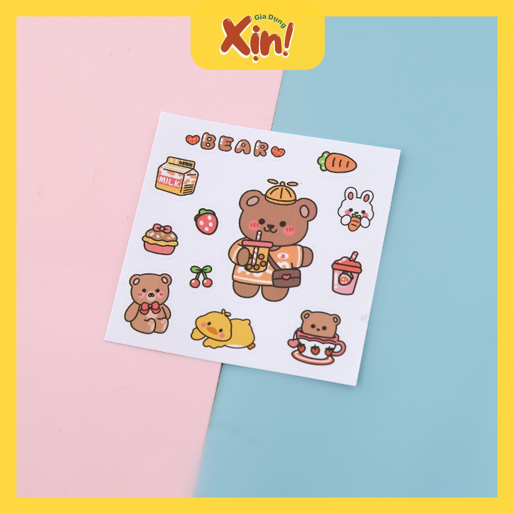 Miếng dán trang trí bình nước, sticker chống thấm họa tiết hoạt hình dễ thương