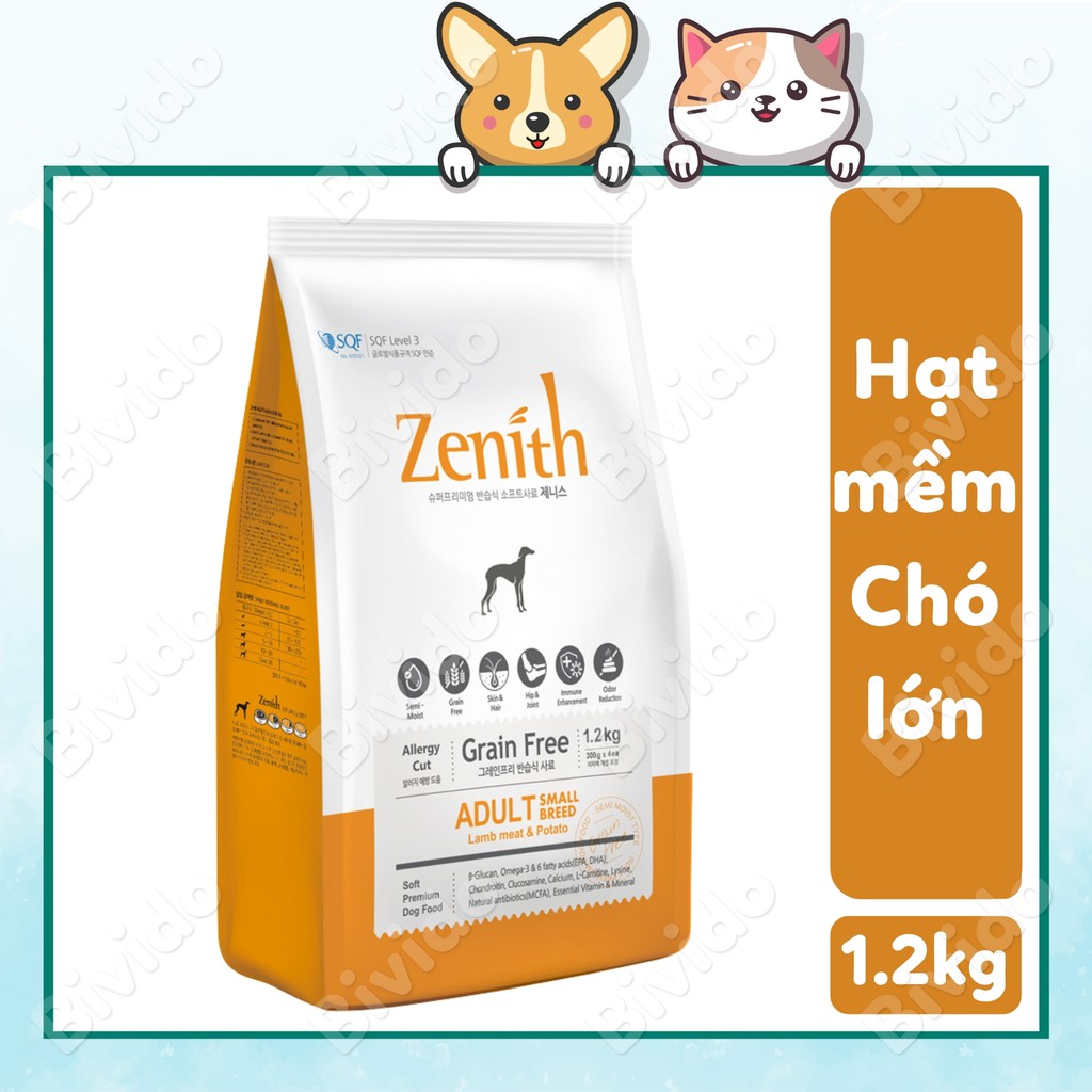 Thức ăn hạt mềm chó lớn Zenith adult túi 1.2kg - Bivido