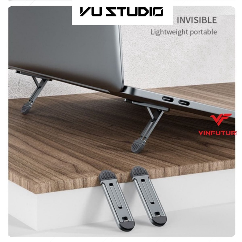 Giá Đỡ dán LAPTOP, MACBOOK, IPAD, Điện Thoại T3 Mini gấp gọn bằng nhôm đế tản nhiệt, kệ để, chân đế cho laptop