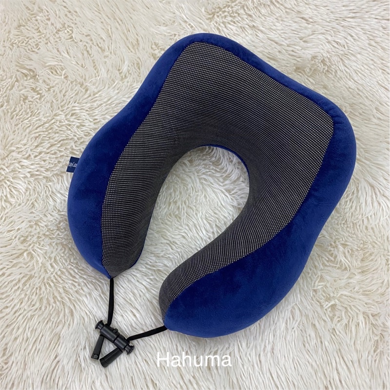 Gối ôm chữ u kê tựa cổ cao su non siêu mềm mại (XANH TÍM THAN)