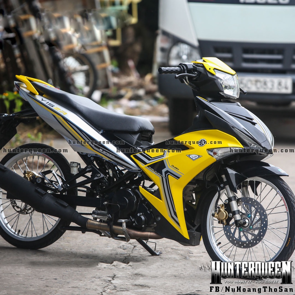 Tem rời cao cấp Y15ZR 2022. Dán xe Exciter 150 vàng bạc đen. Decal chống nước, kích thước chuẩn