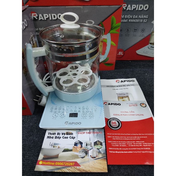 ẤM ĐIỆN ĐA NĂNG RAPIDO RMK0818-s