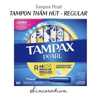TAMPAX PEARL - Tampon thấm hút size 2 giọt - hộp 50 miếng