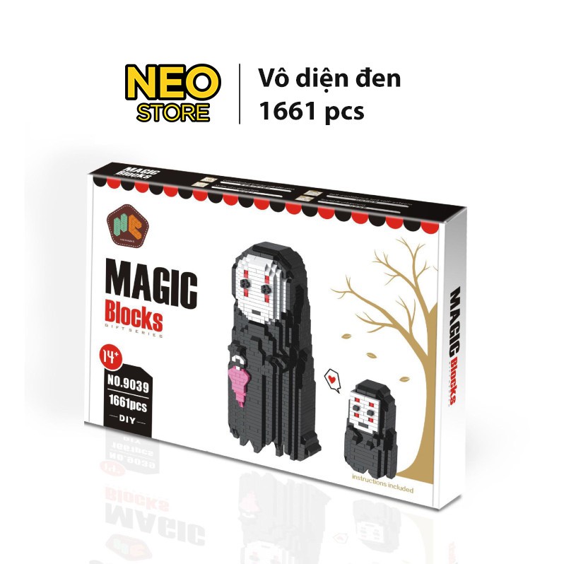 Đồ chơi lắp ráp sáng tạo Vô diện Spirited Away - Lắp Ráp Mô Hình 3D Magic Block Medium size - đồ chơi trí tuệ