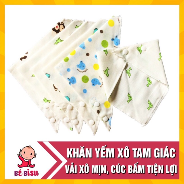 Combo 50,100 khăn yếm vải xô cúc bấm cho bé (sít)