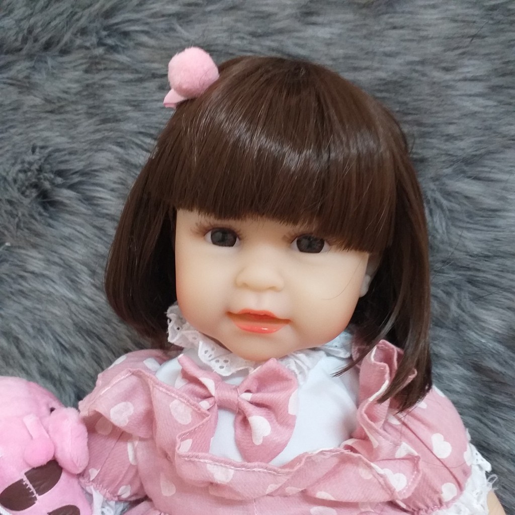 Búp Bê Tái Sinh Thân Gòn 48 cm Mắt 3D - Reborn Toddler Semi Soft Vinyl Fashion American Girl Doll 18inch