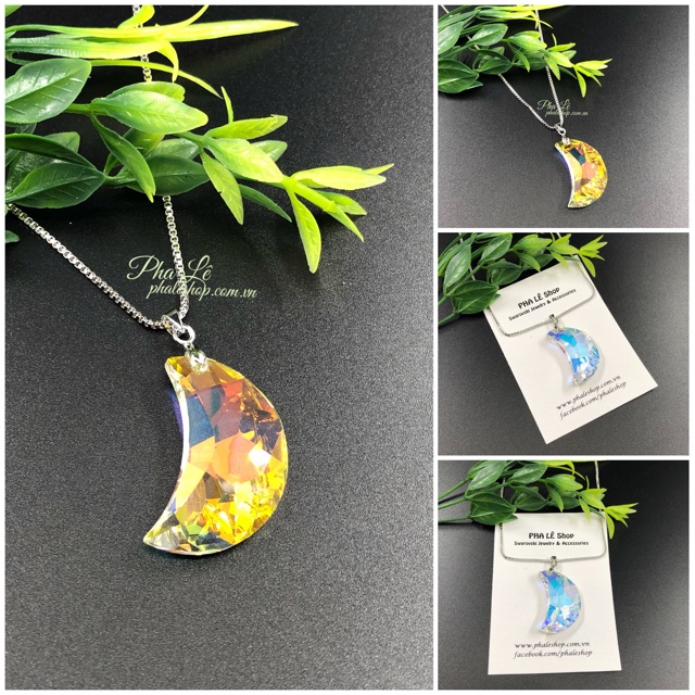 Mặt Dây Chuyền Pha Lê Swarovski Hình Trăng Khuyết S30mm