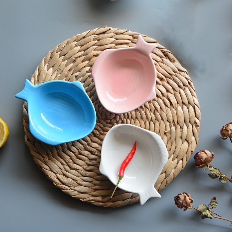 Bát Ăn Dặm Gốm Sứ, Chén Ăn Dặm Gốm Sứ Hình Cá Nhỏ Đáng Yêu Nhiều Màu Cho Bé
