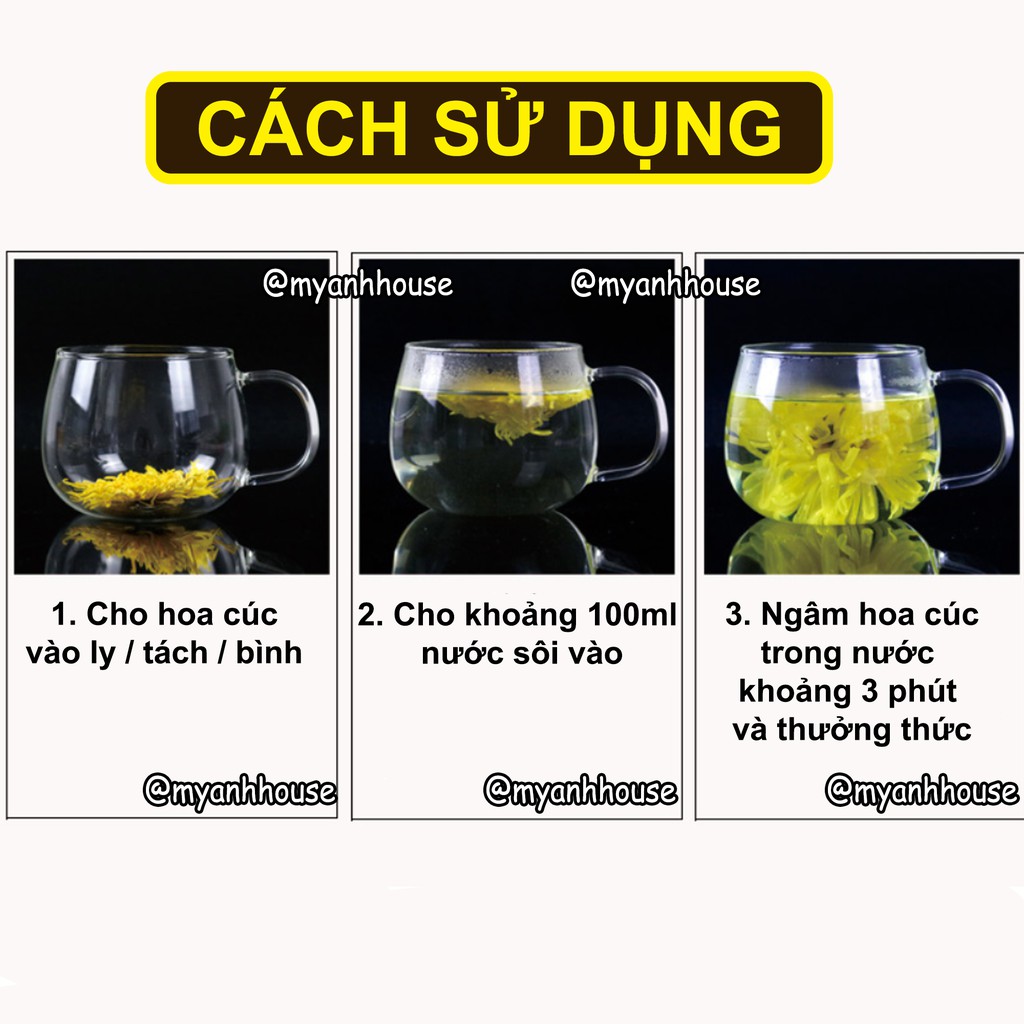 (1 HOA) TRÀ HOA CÚC ĐẠI ĐÓA SẤY KHÔ DATE 12 THÁNG