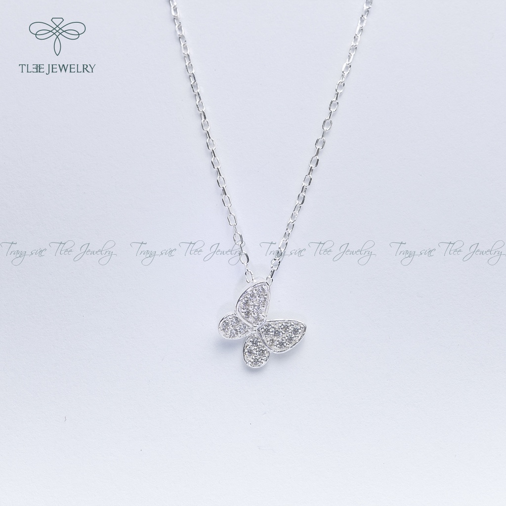 Dây chuyền bạc nữ TLEE mặt hồ điệp nạm đá lấp lánh NCJ D0102