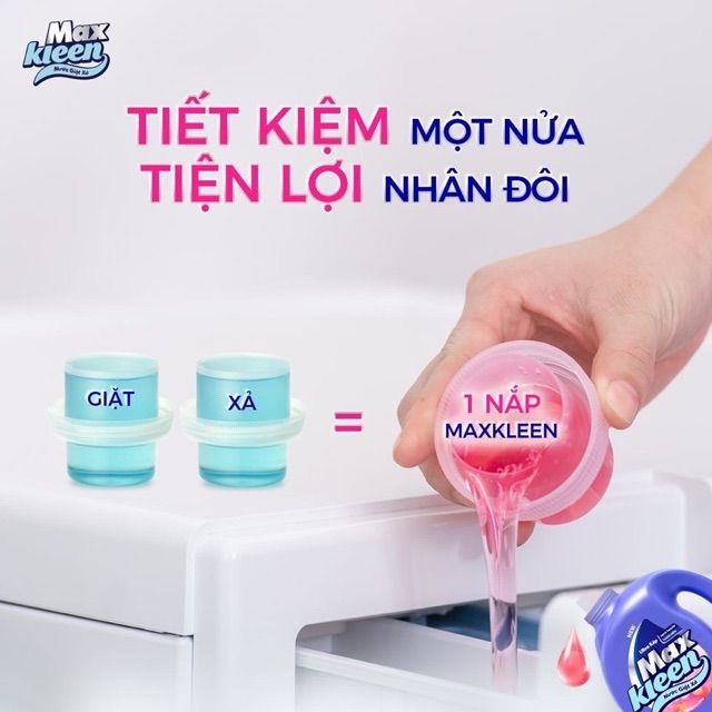 MAXKLEEN_ NƯỚC GIẶT XẢ 2IN1 TÚI 3KG8 TIỆN DỤNG.