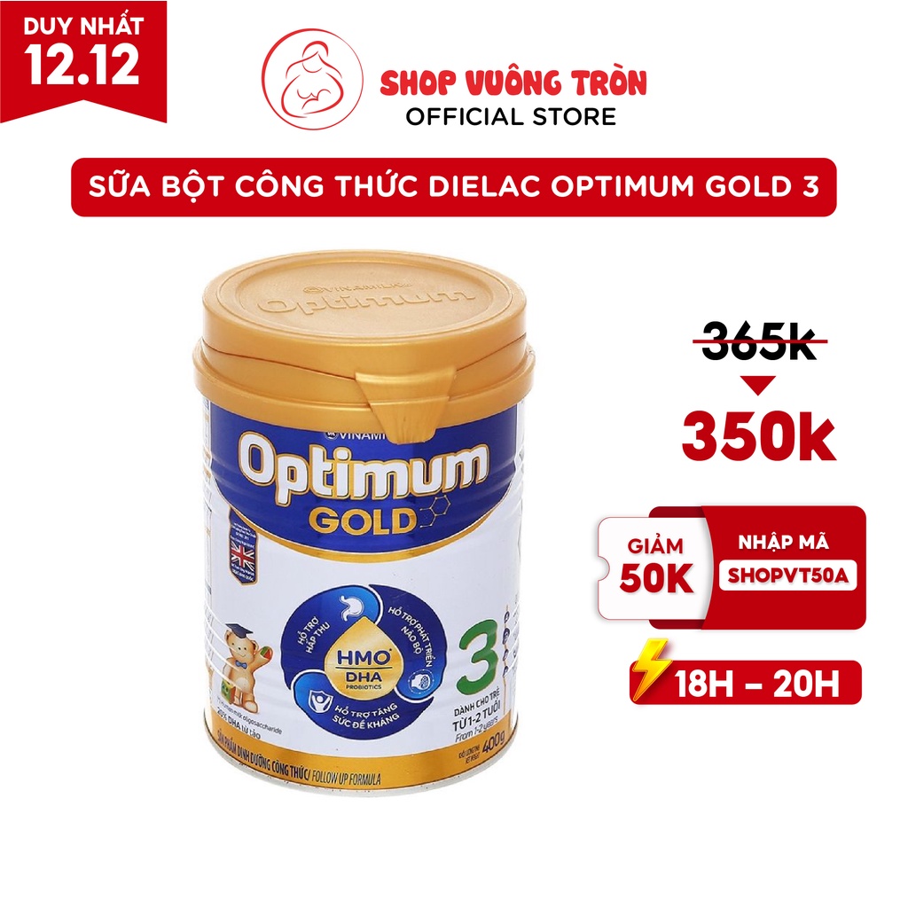 Sữa Bột Công Thức Cho Bé Dielac Optimum Gold 3 Cung Cấp Khoáng Chất Thiết Yếu Cho Trẻ Từ 1 - 2 Tuổi 850g