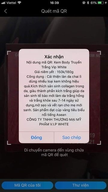 Kem body truyền trắng vip white