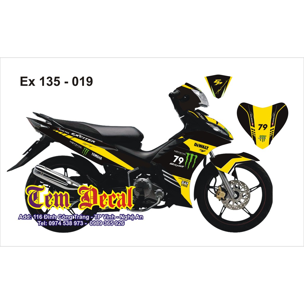 Tem Trùm Exciter 135 Monster Vàng Đen-019