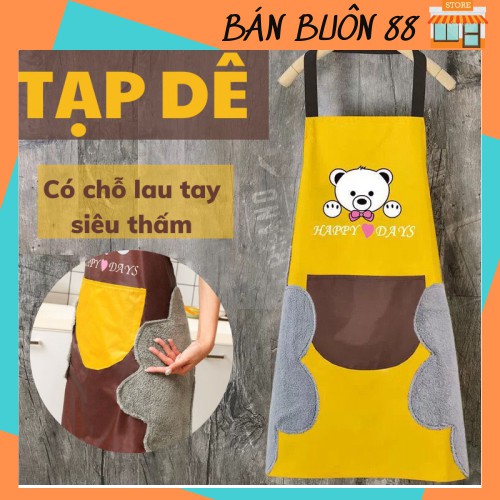 ❌BÁN SỈ❌ Tạp Dề Hình Gấu Nấu Ăn , Học Vẽ Có Lót Tay, Chống Thấm Nước Loại Đẹp 88209 Giang Phạm