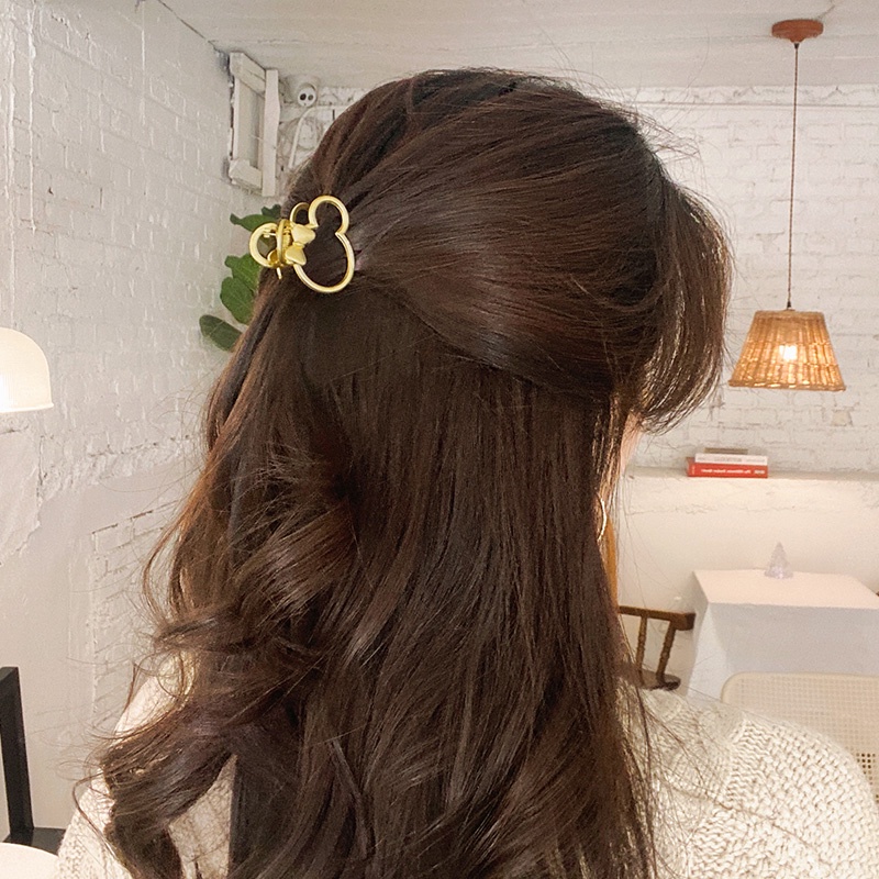 Kẹp Tóc Kim Loại Hình Gấu Hoạt Hình Phong Cách vintage Thời Trang Hàn Quốc