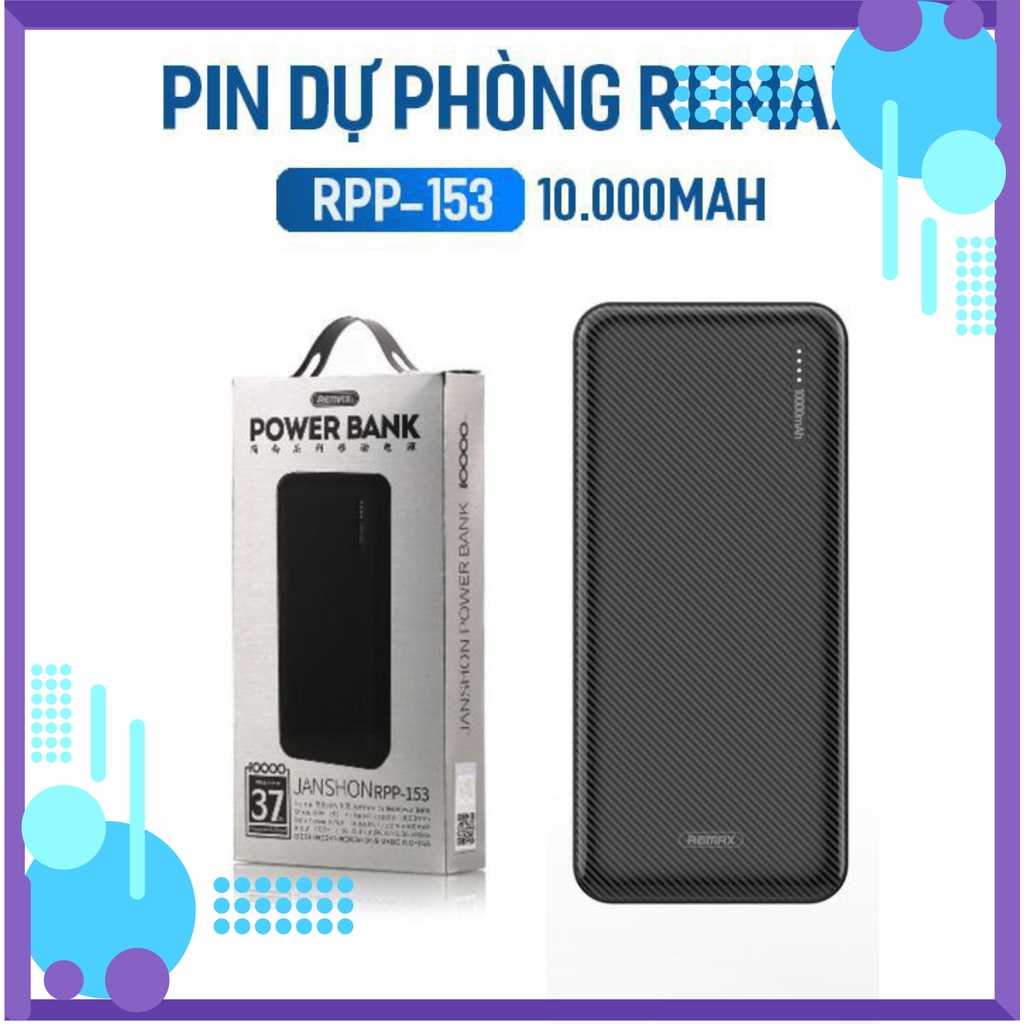 PIN DỰ PHÒNG REMAX RPP-153 10.000MAH CHÍNH HÃNG