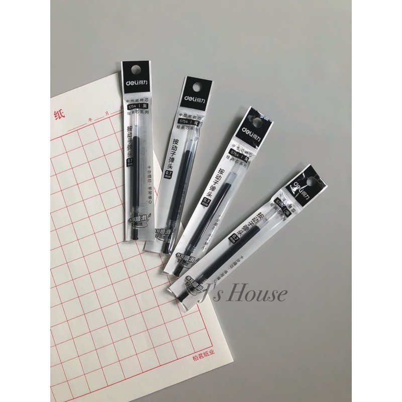 Ruột bút gel Deli 0.7 chuyên viết chữ Hán.