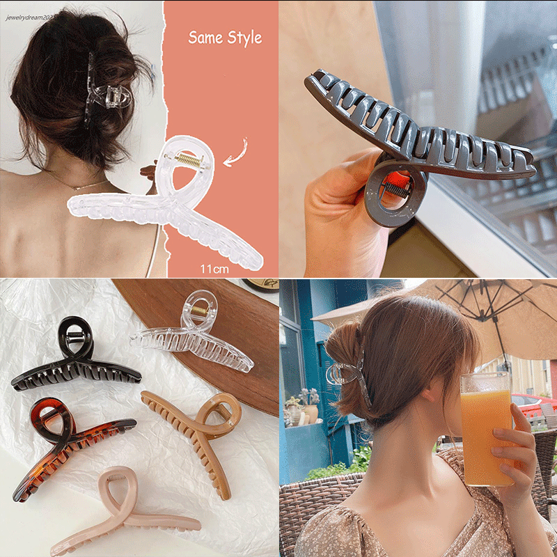 Kẹp tóc cỡ lớn acrylic trong suốt phong cách Hàn Quốc tinh tế thời trang