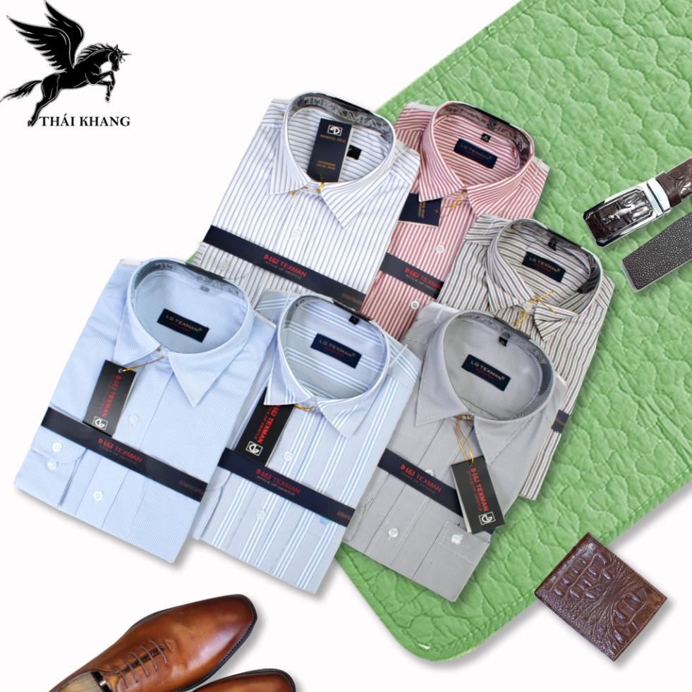 Áo sơ mi dài tay nam trung niên kẻ sọc vải Cotton cao cấp mềm mại bền màu không nhăn không xù lông