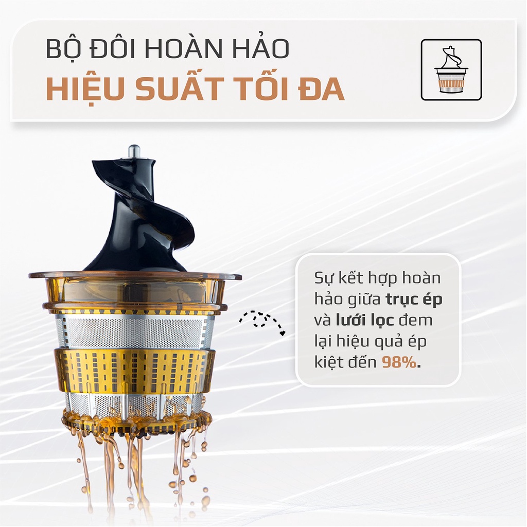 Máy ép chậm, máy ép trái cây OLIVO SJ200, bảo hành 24 tháng