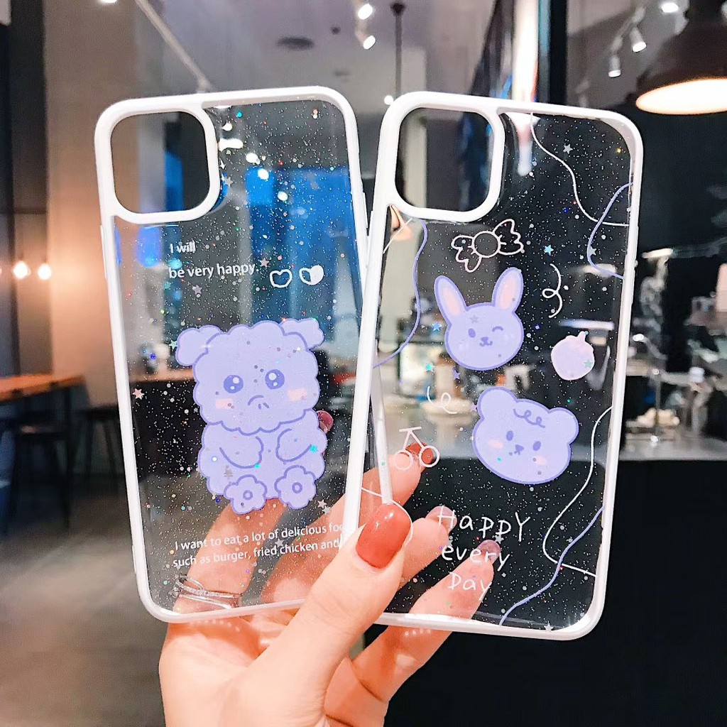 Ốp lưng iphone Rabbit Blink viền màu 5/5s/6/6plus/6s/6splus/7/7plus/8/8plus/x/xr/xs/11/12/pro/max/plus/promax | BigBuy360 - bigbuy360.vn