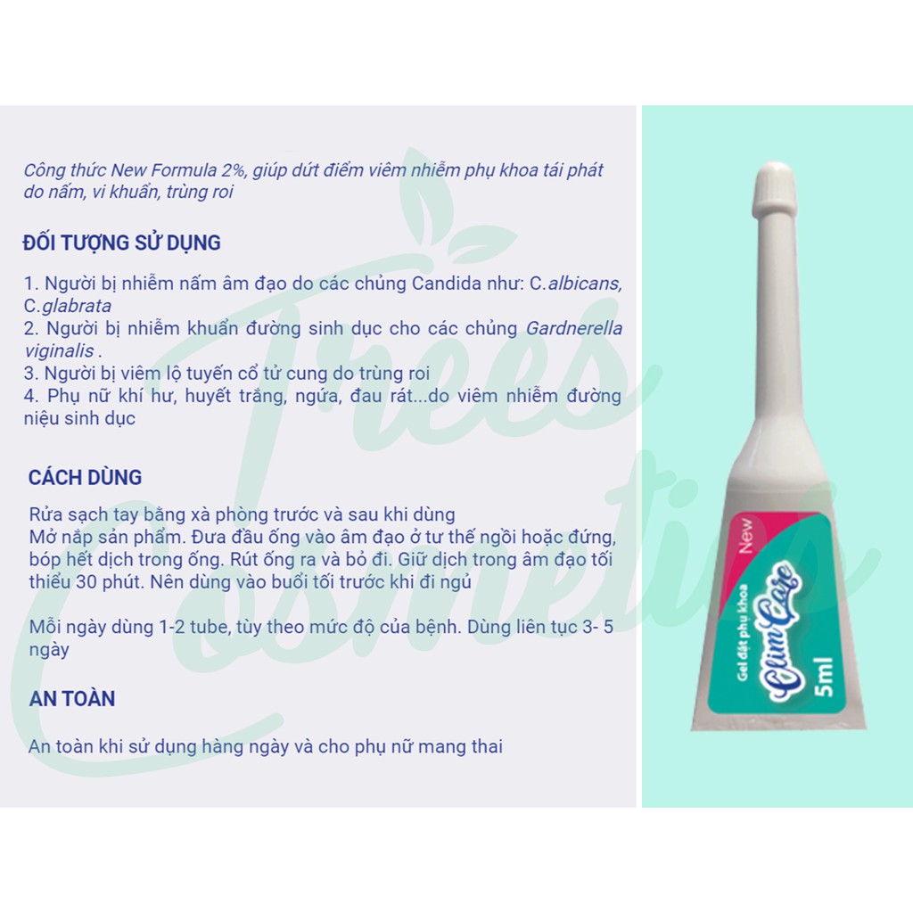 Gel Đặt Phụ Khoa Phụ Nữ ClimCare HAGO Làm Sạch Vùng Kín Hộp 7 Tube 5ml - chính hãng