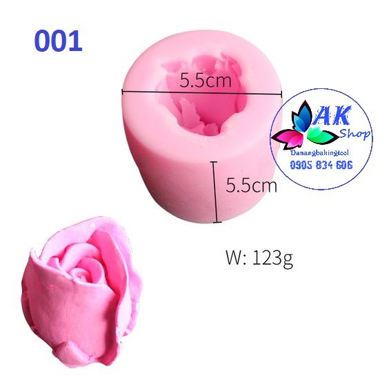 KHUÔN SILLICON HOA HỒNG (2506.001)