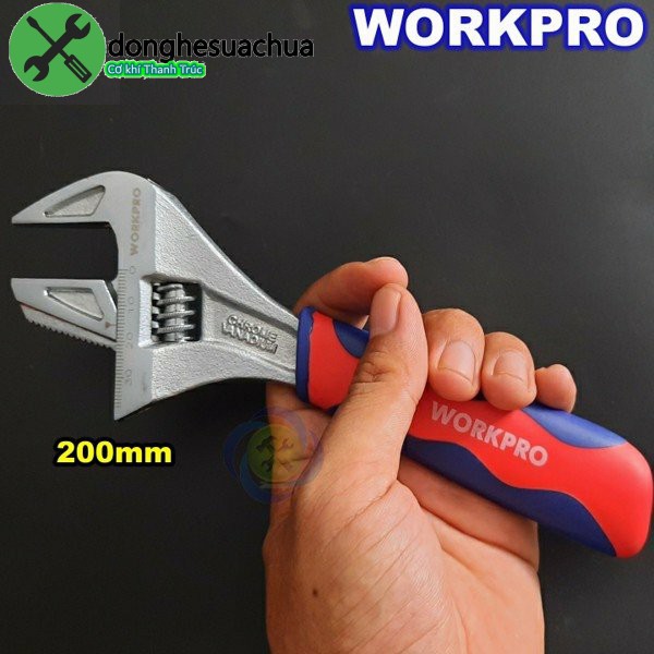 Mỏ lết có điều chỉnh cán nhựa dài 200mm WORKPRO W072016