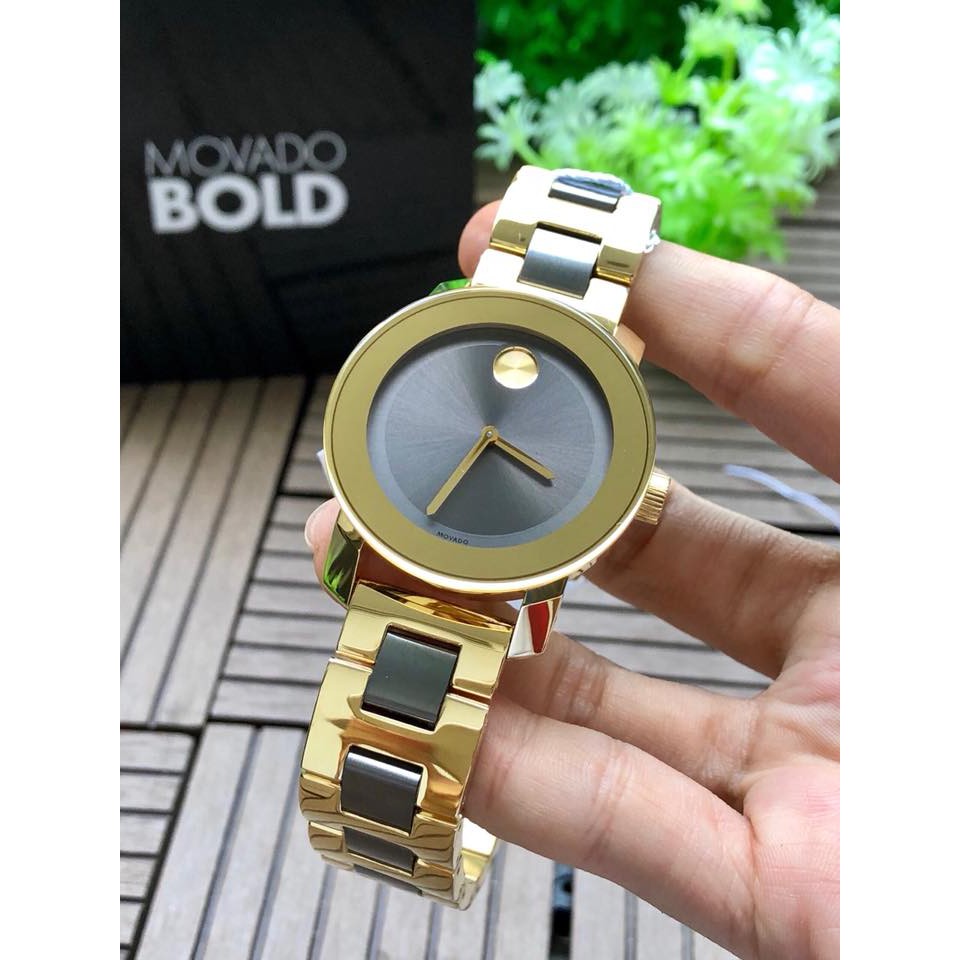 ĐỒNG HỒ NỮ MOVADO BOLD GREY SUNRAY YELLOW GOLD 3600338