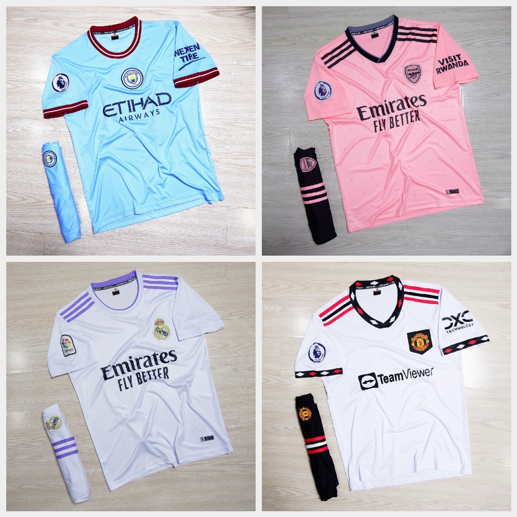 Bộ quấn áo đá banh có in tên số theo yêu cầu của bạn - Vải thun lạnh thoáng mát siêu đẹp 2022 - 2023.