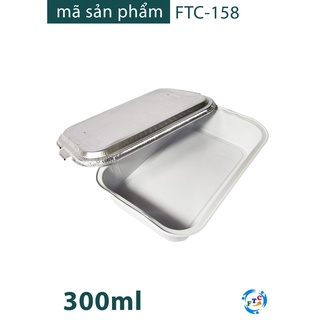 {Cao cấp]- Combo 10 hộp nhôm/khay giấy bạc/ hộp đựng khâu nhục/ hộp đựng suất ăn hàng không dùng 1 lần 300ml kèm nắp