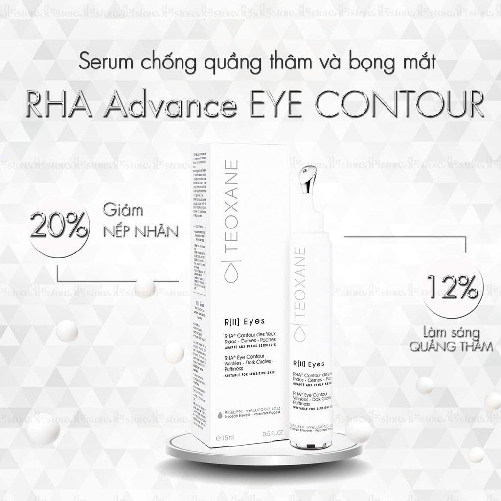 SERUM CHỐNG QUẦNG THÂM VÀ GIẢM BỌNG MẮT TEOXANE R EYES RHA ADVANCED EYE Contour 15ml