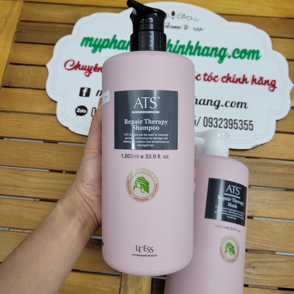 DẦU GỘI XẢ ATS PHỤC HỒI TÓC UỐN REPAIR THERAPY 1000ML*2