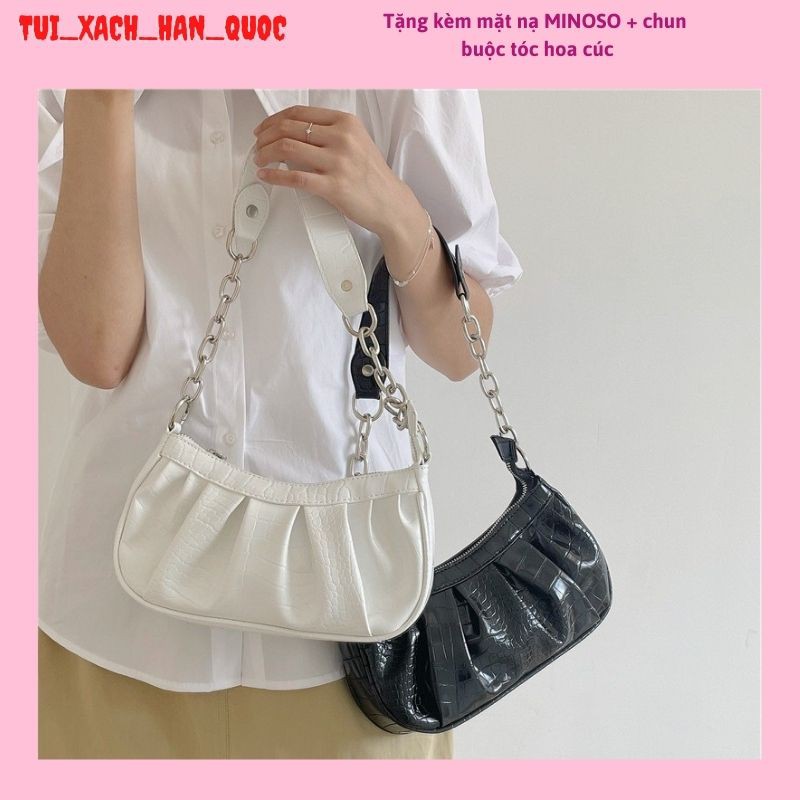 Túi Kẹp Nách Nữ Xách Tay Da Rắn Phối Xích HQ 501